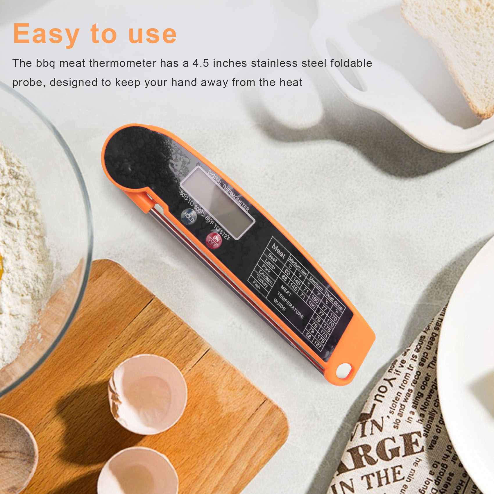 Meat Thermometer - ABMI-Digital Termometr do mięsa z natychmiastowym