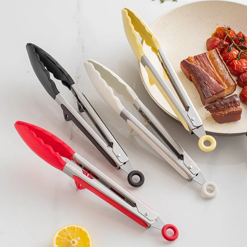 Kitchen Gadgets Under $10 - 10-calowe szczypce do żywności silikonowe antypoślizgowe