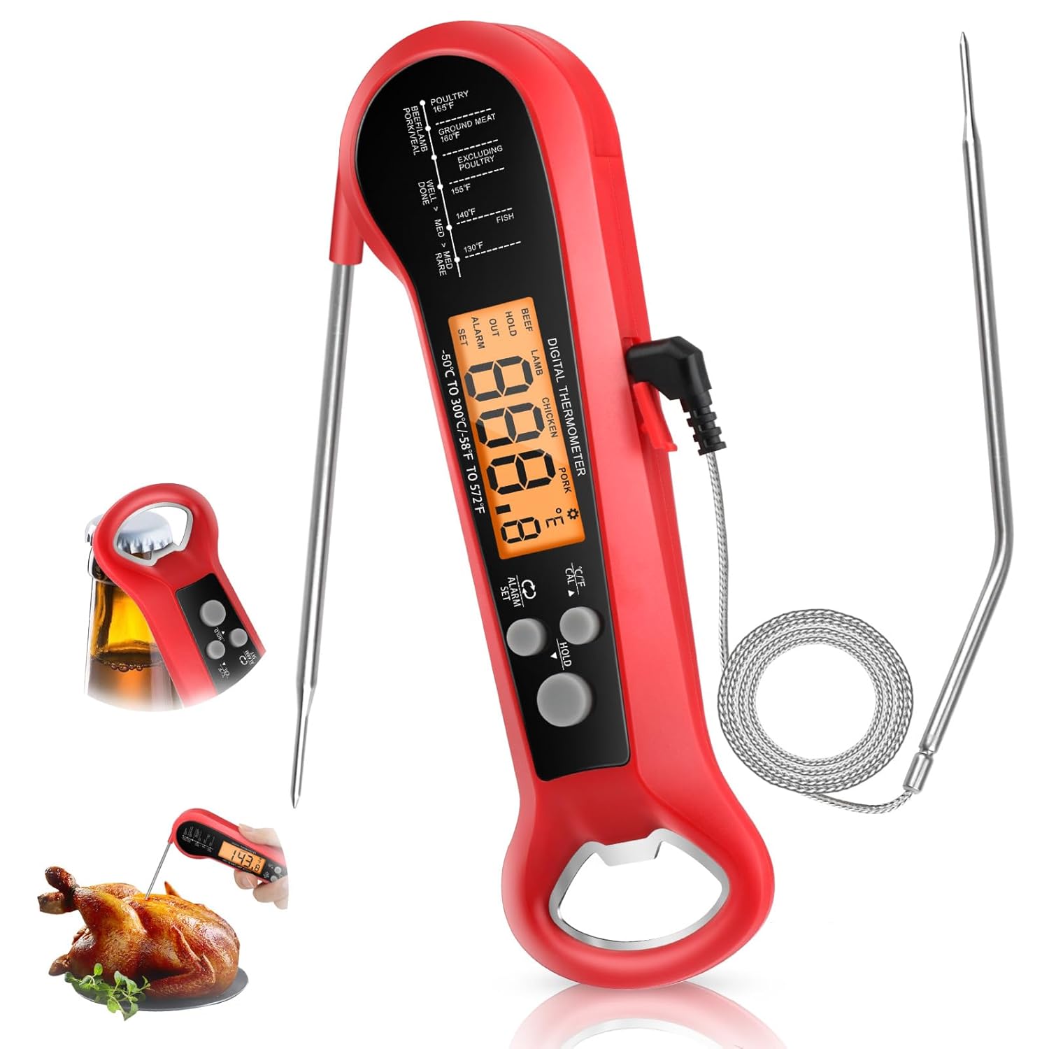 Meat Thermometer - Profesjonalny cyfrowy termometr do mięsa, wodoodporny,